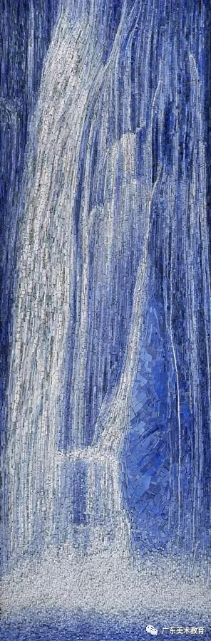 唐鸣岳《听瀑》300cm×100cm 2017年