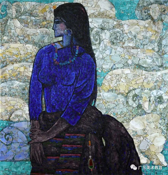 李化吉《牧羊女》 129cm×124cm 2017年