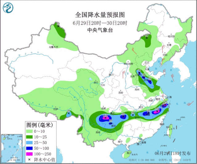 ▲图为近30天全国降水实况图。来源：中央气象台